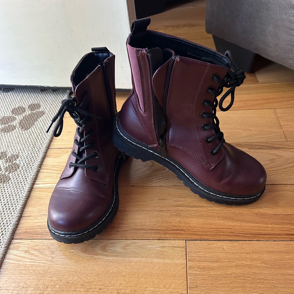 Torrid Burgundy Combat Boots